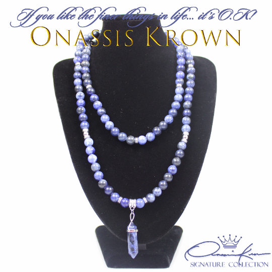 blue sodalite beaded necklace
