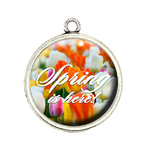 spring is here cabochon charm
