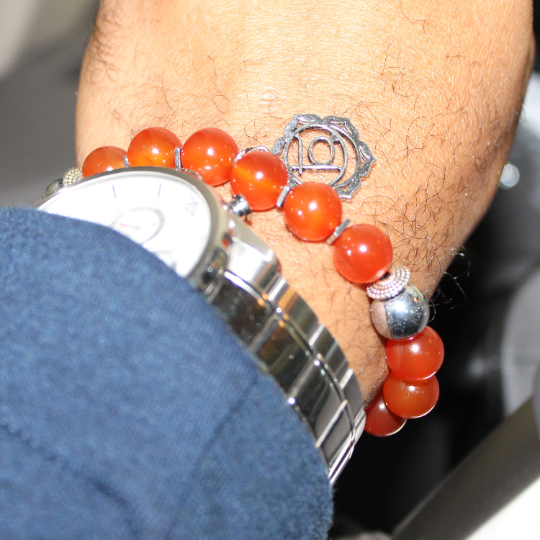 Svadhisthana Chakra orange carnelian Bracelet watch combo