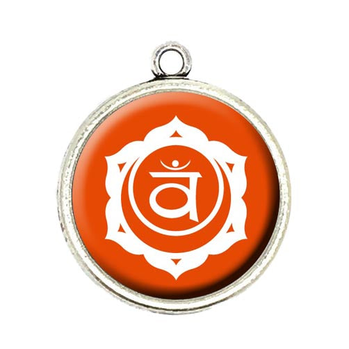 orange svadhisthana chakra cabochon charm