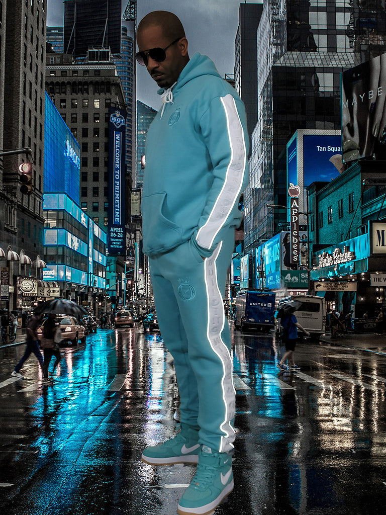 turquoise tracksuit