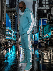 Turquoise Embroidered Hoodie Tracksuit - XS - Matching Set
