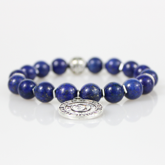 vedic zodiac lapis lazuli bead bracelet