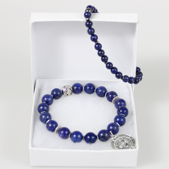 lapis lazuli bead bracelet set gift box
