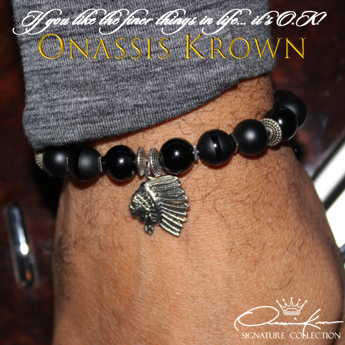 native american charm black onyx bracelet