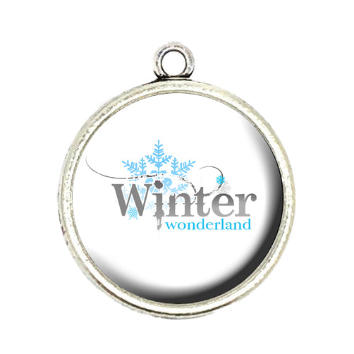 winter wonderland cabochon charm