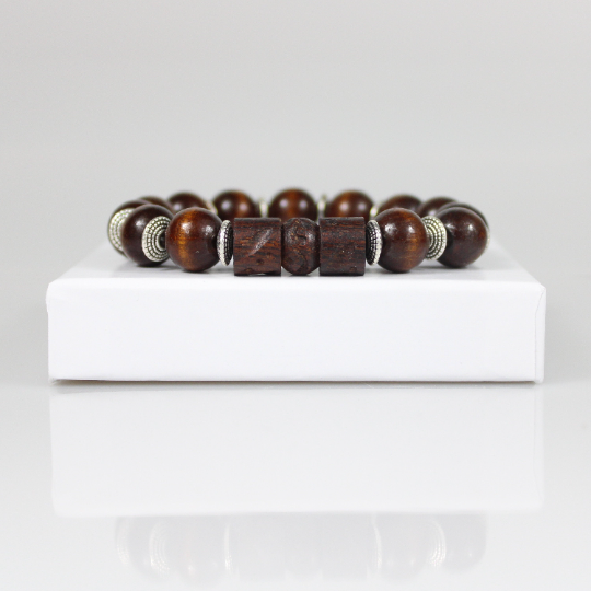 brown wood bead bracelet