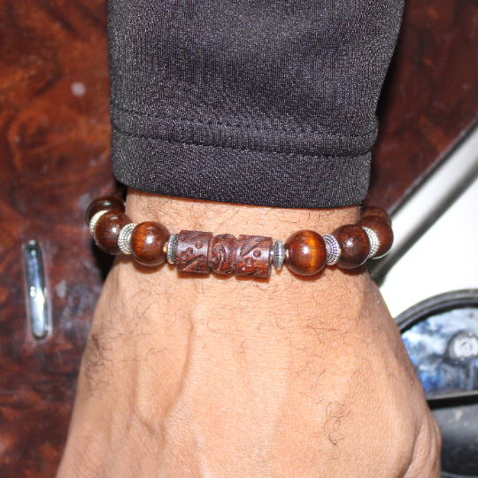 boho brown wood bead bracelet