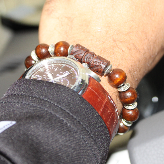 tibetan brown wood bead bracelet