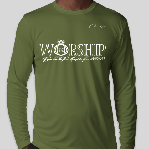 worship shirt army green