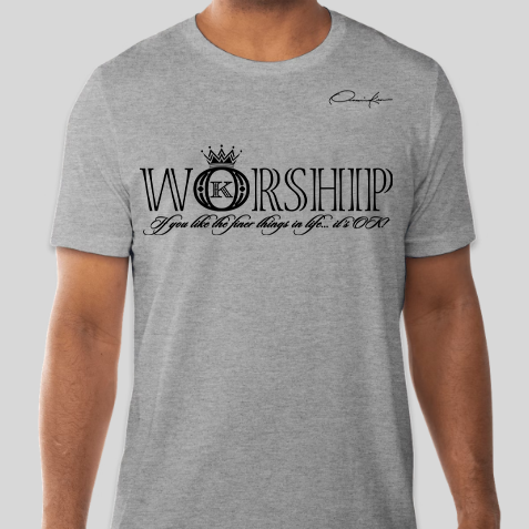 worship t-shirt gray