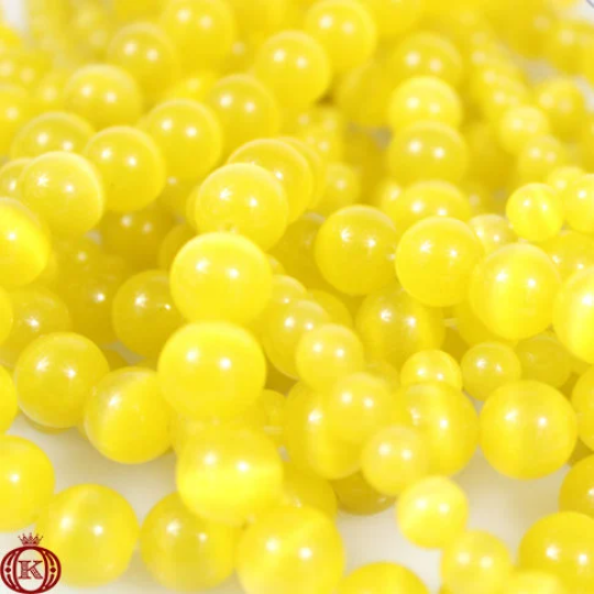 bright yellow cats eye gemstone beads