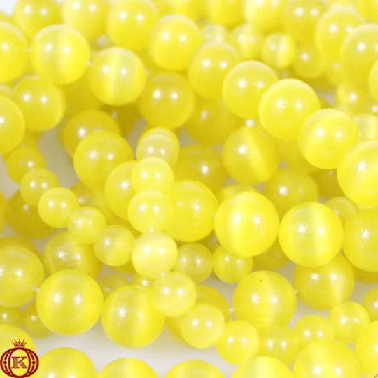 golden yellow cats eye beads