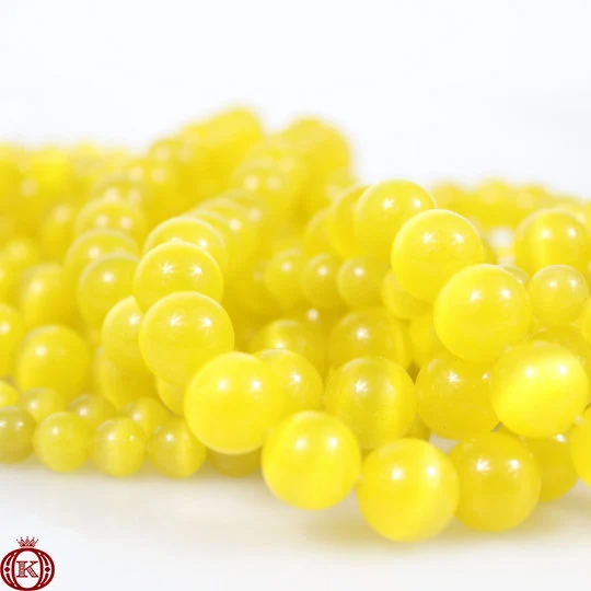 golden yellow cats eye crystal beads