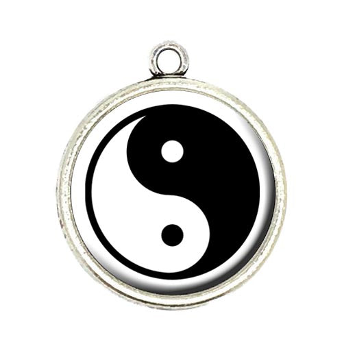 tao yin yang cabochon charm