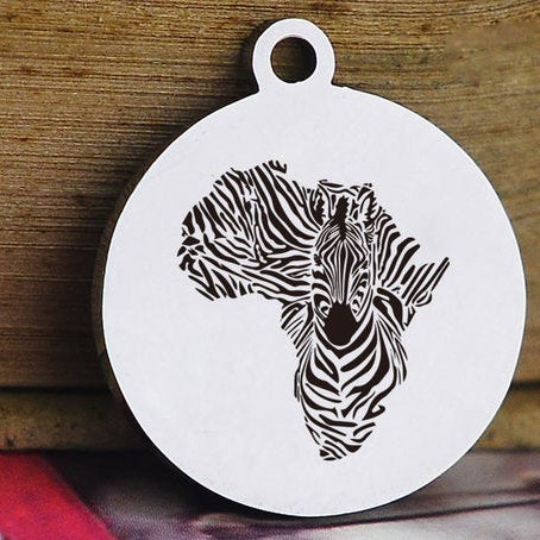 african continent zebra print charm