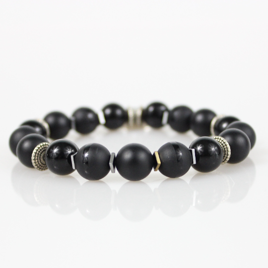 custom black onyx bead bracelet