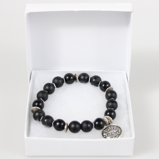 custom zodiac charm black bracelet gift box